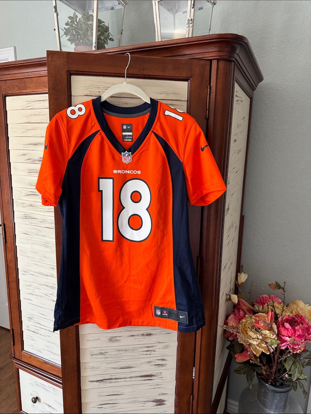 Nike Peyton Manning #18 Denver Broncos NFL On Field Game Jersey Size M